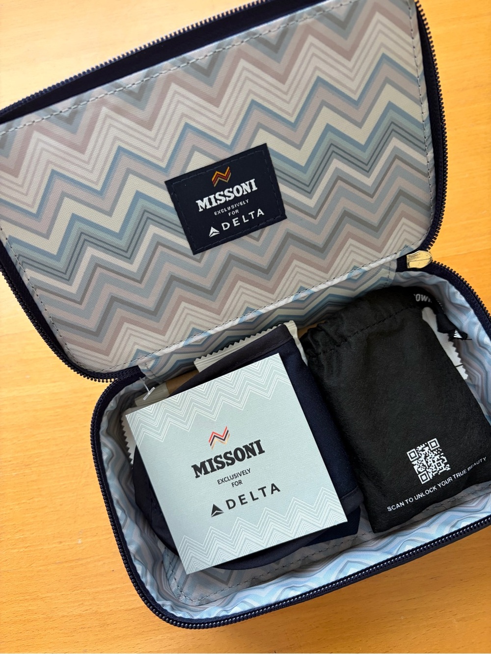 Navy Blue One First Travel Amenity Kit / Zip Cosmetic Case - Picture 3 of 7
